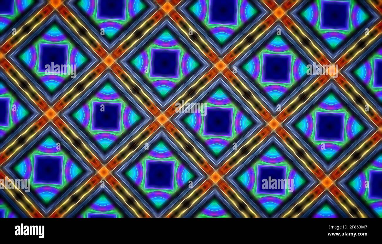 Abstract symmetrical multicolored patterned background. Stock Photo