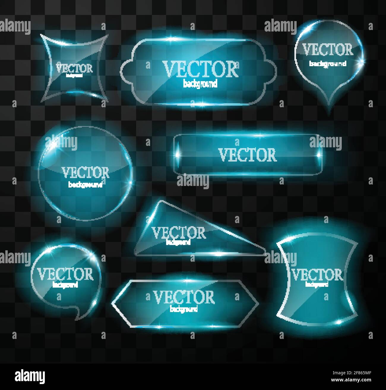 Glass vector button plane. Easy editable background Stock Vector