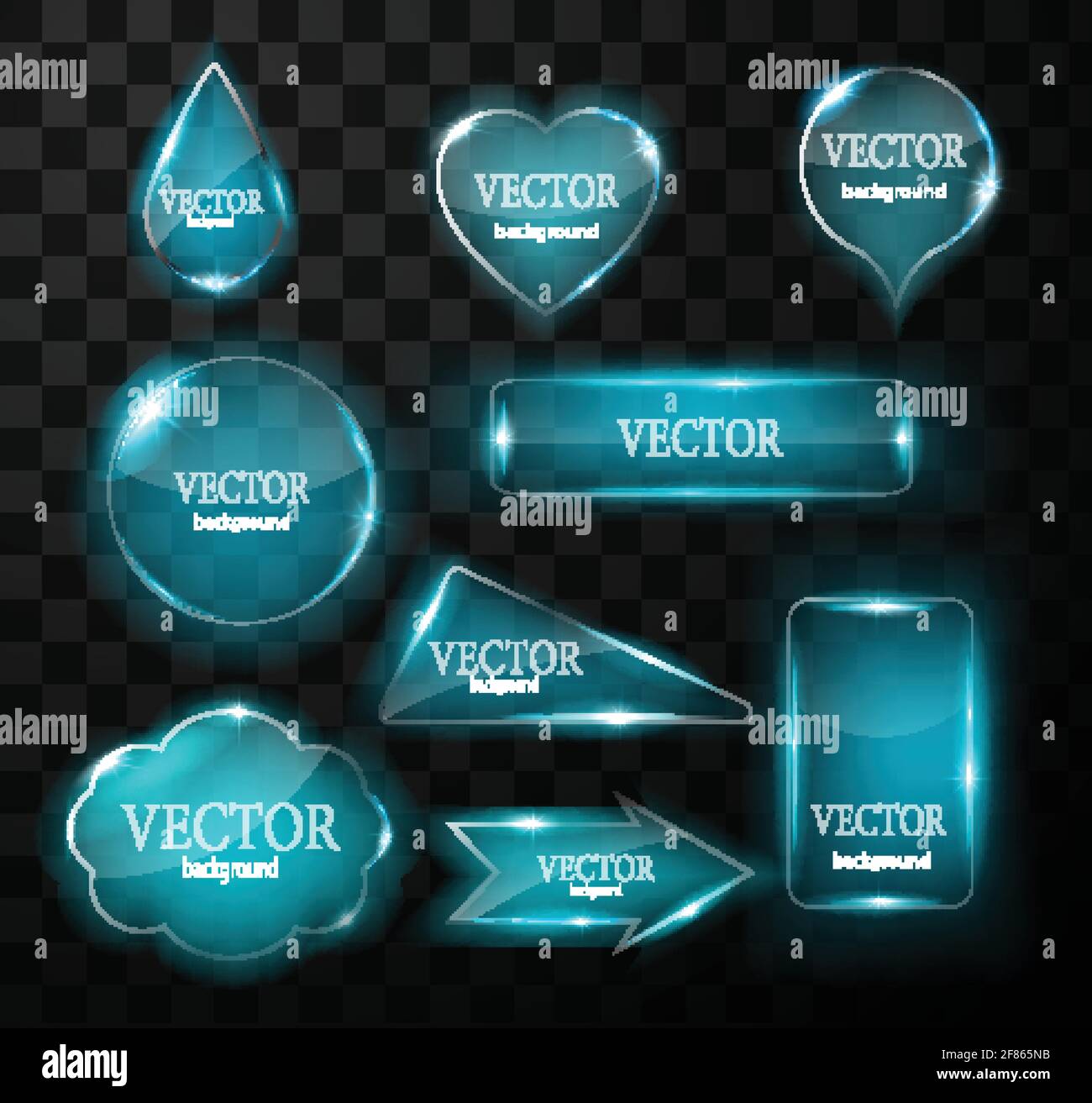 Glass vector button plane. Easy editable background Stock Vector
