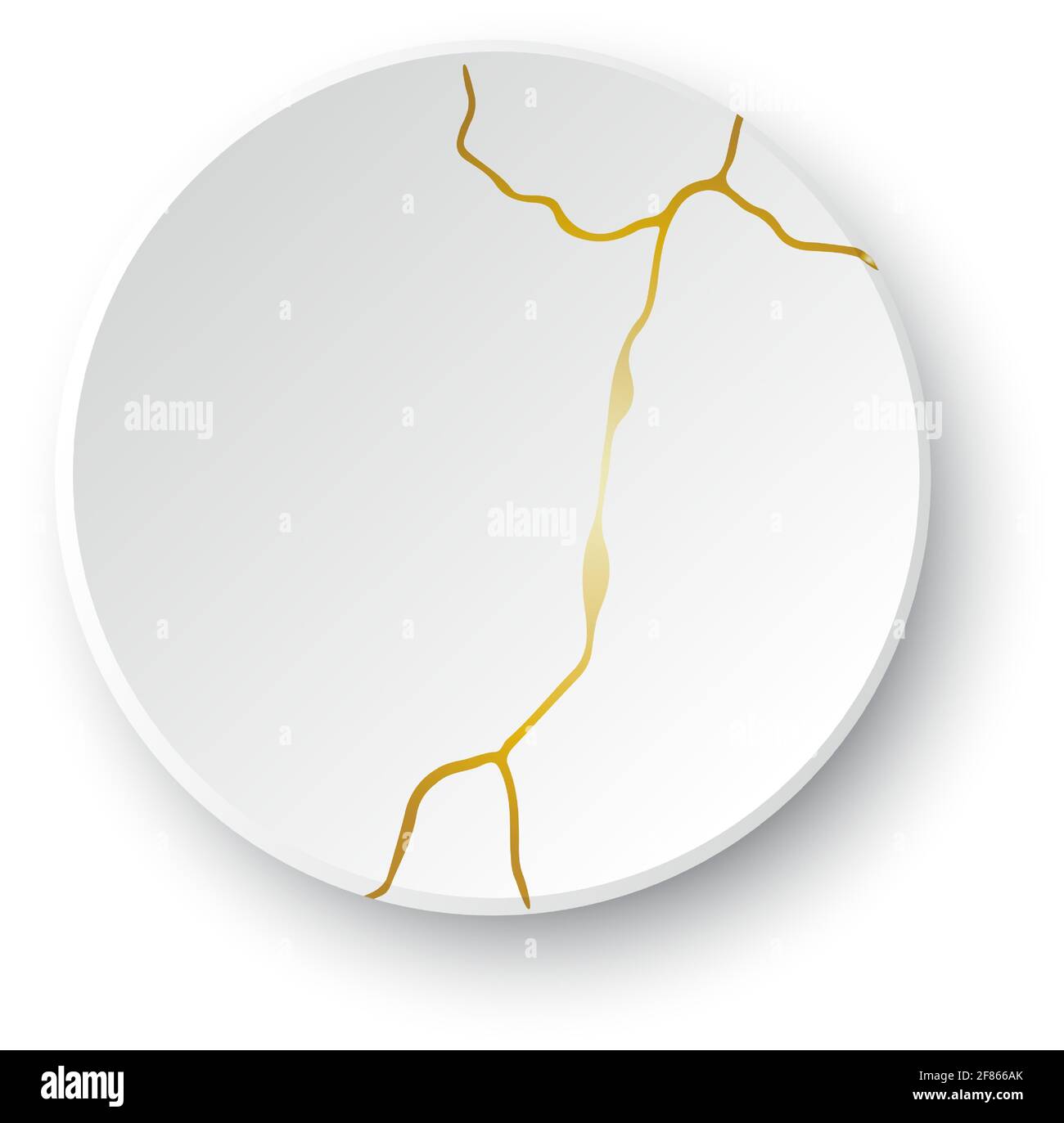 Gold Kintsugi crack. Broken and crack effect, craquelure and damaged texture. Vector illustrations can be used for kintsugi decorations, wall arts Stock Vector