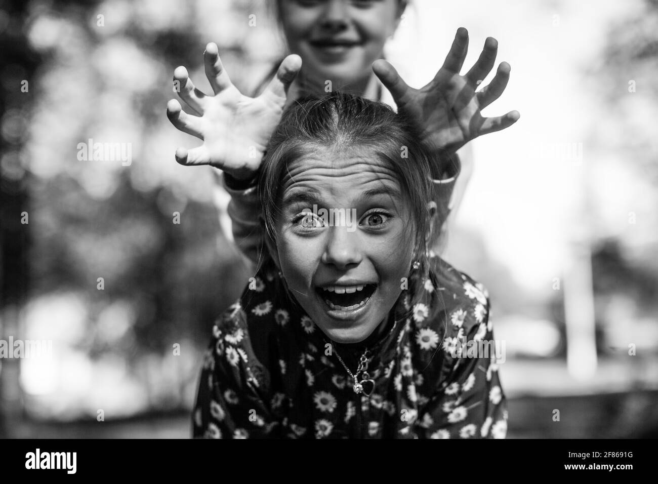 Teen girls outdoors Black and White Stock Photos & Images - Alamy