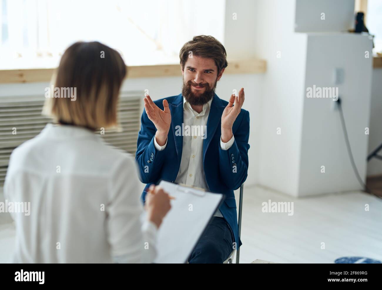 A man at a psychologist's appointment, communication, diagnosis of the