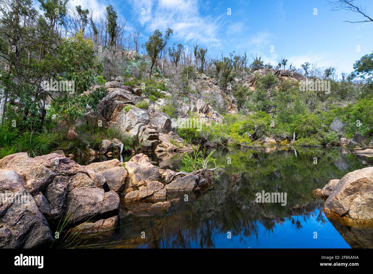 Granite rocks forming Bottlebrush Pool, Crows Nest Creek, Crows Nest