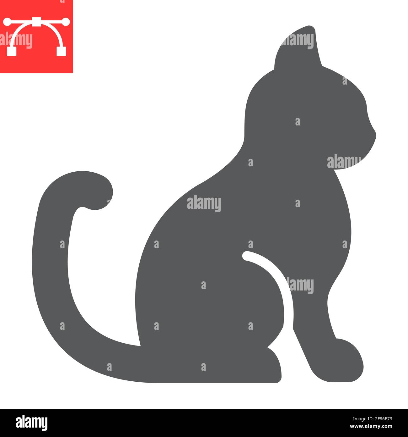 Cat glyph icon, pet and animal, sitting cat vector icon, vector graphics,  editable stroke solid sign, eps 10 Stock Vector Image & Art - Alamy