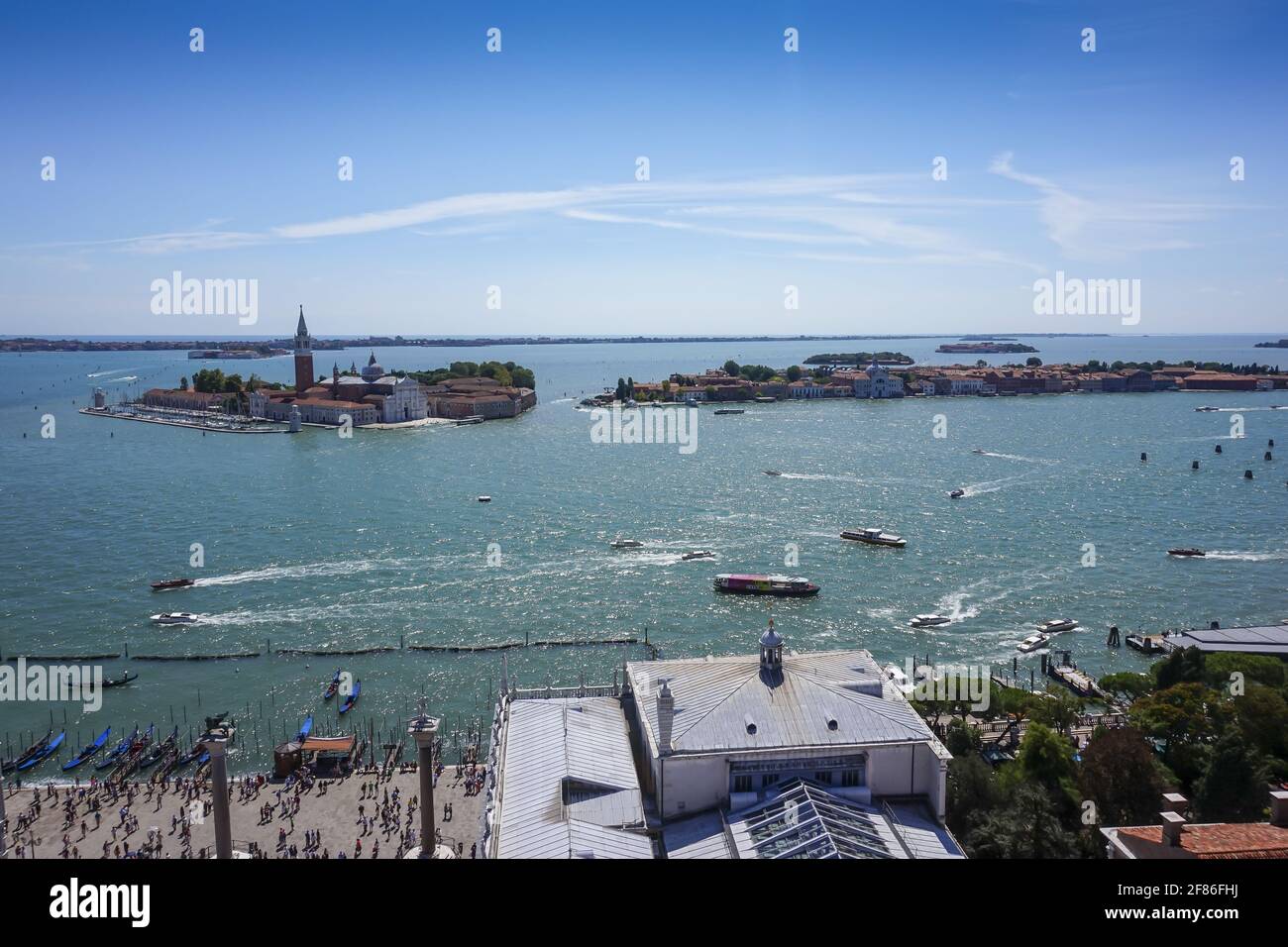 Aerial view of San Giorgio Maggiore Church in Venice, Italy Stock Photo ...