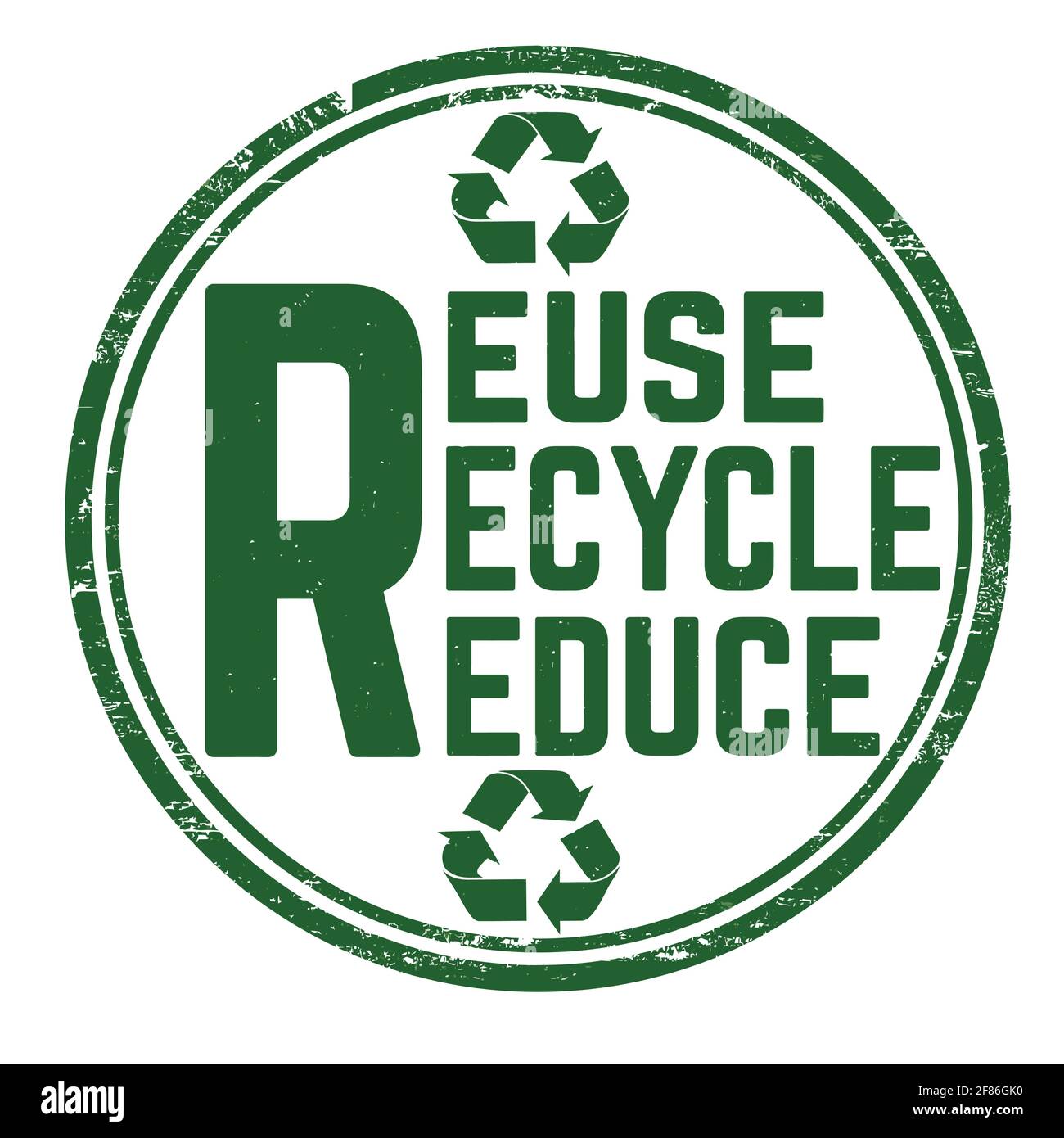 50 Recycle Reuse Reduce 2"Circle Label Stickers Fluorescent Green Recycle Reuse 