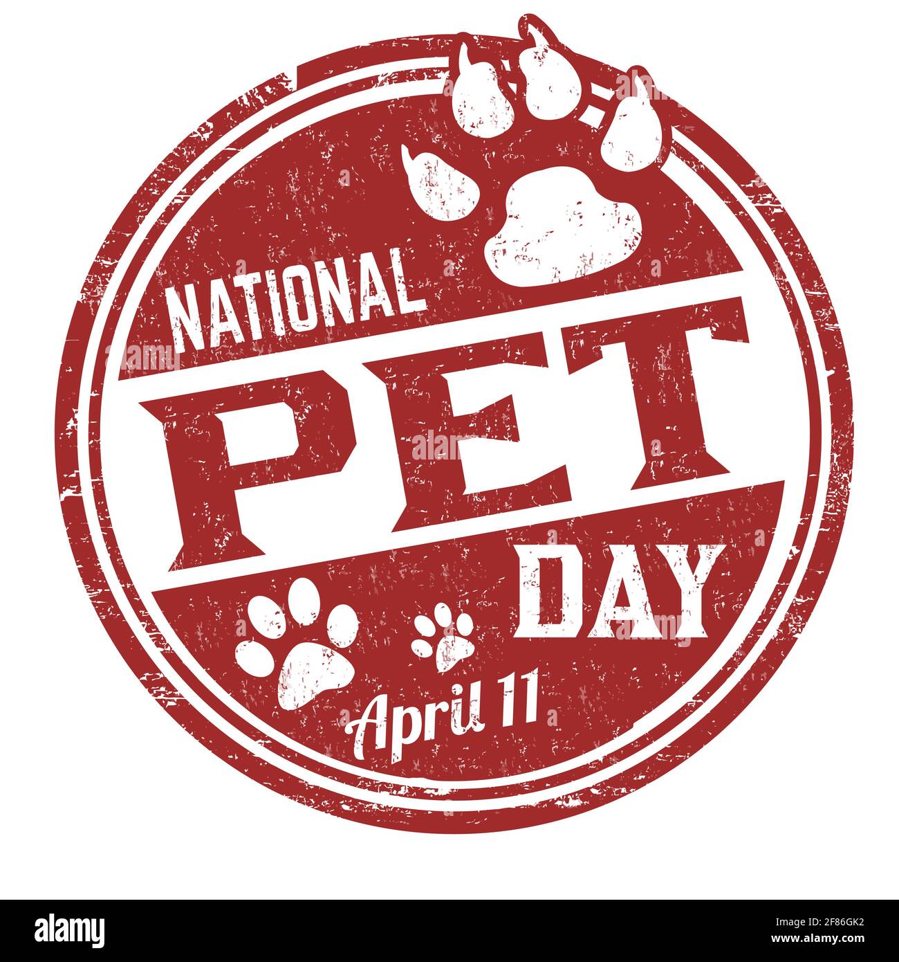 National pet day grunge rubber stamp on white background vector