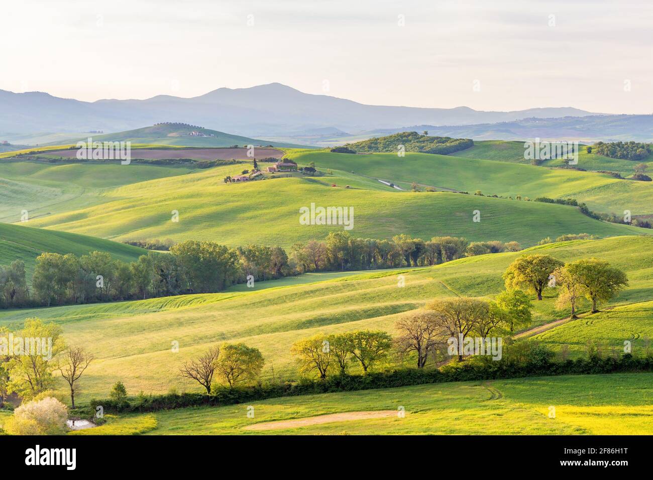 Rural idyll with rolling hills Stock Photo