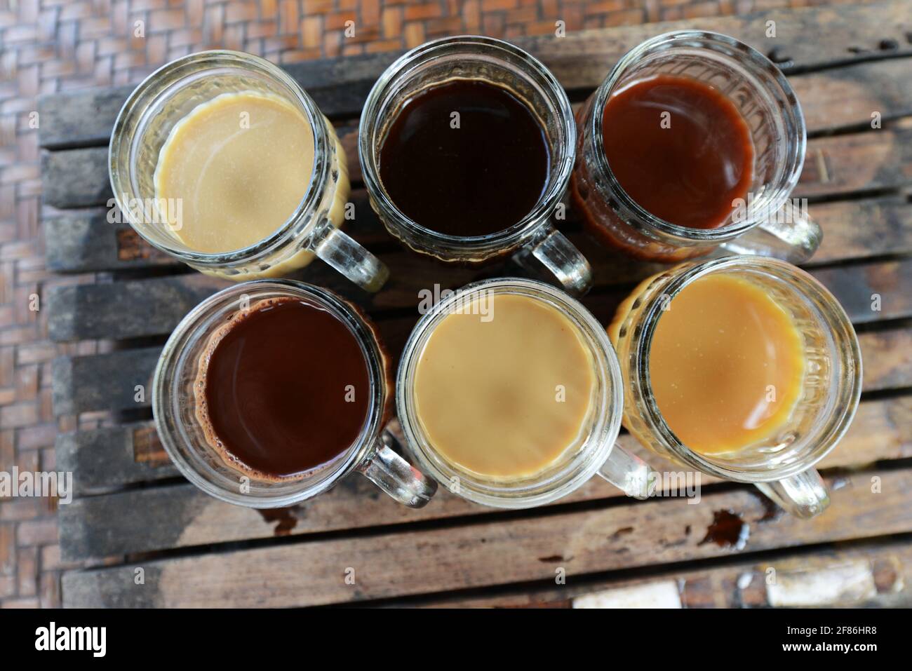 Coffee and Coco tasting in a small farm in Bali, Indonesia Stock Photo