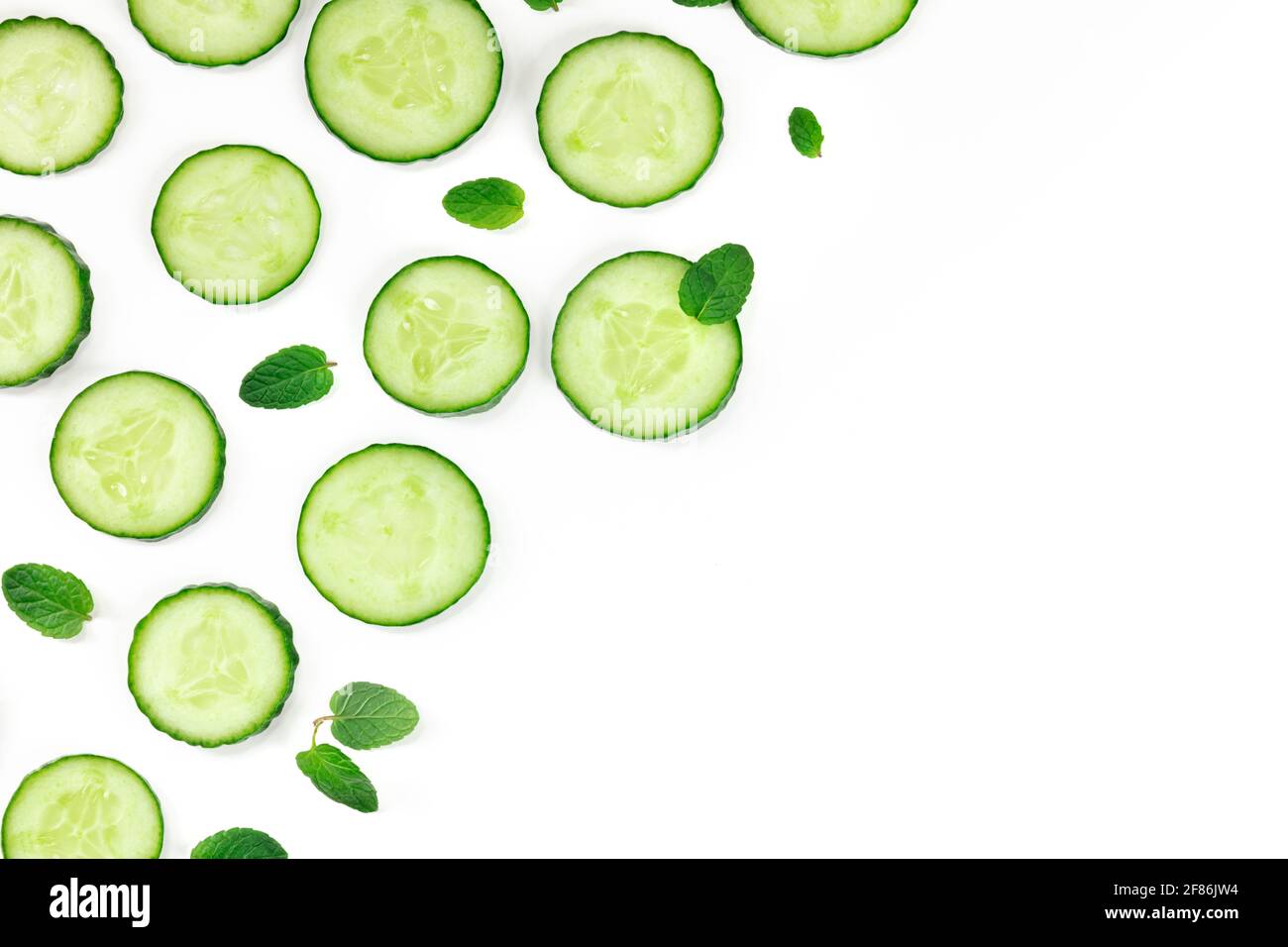Cucumber and mint design template with a place for text Stock Photo - Alamy