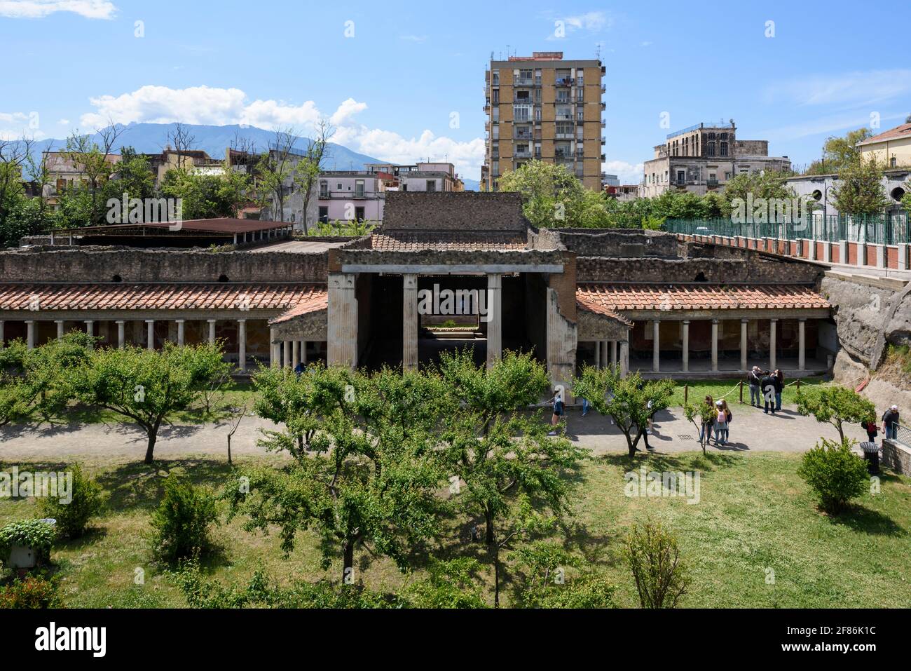 Torre Annunziata. Italy. Archaeological site of Oplontis (Villa di Poppea / Villa Poppaea / Villa A). Exterior view showing the main entrance. Stock Photo