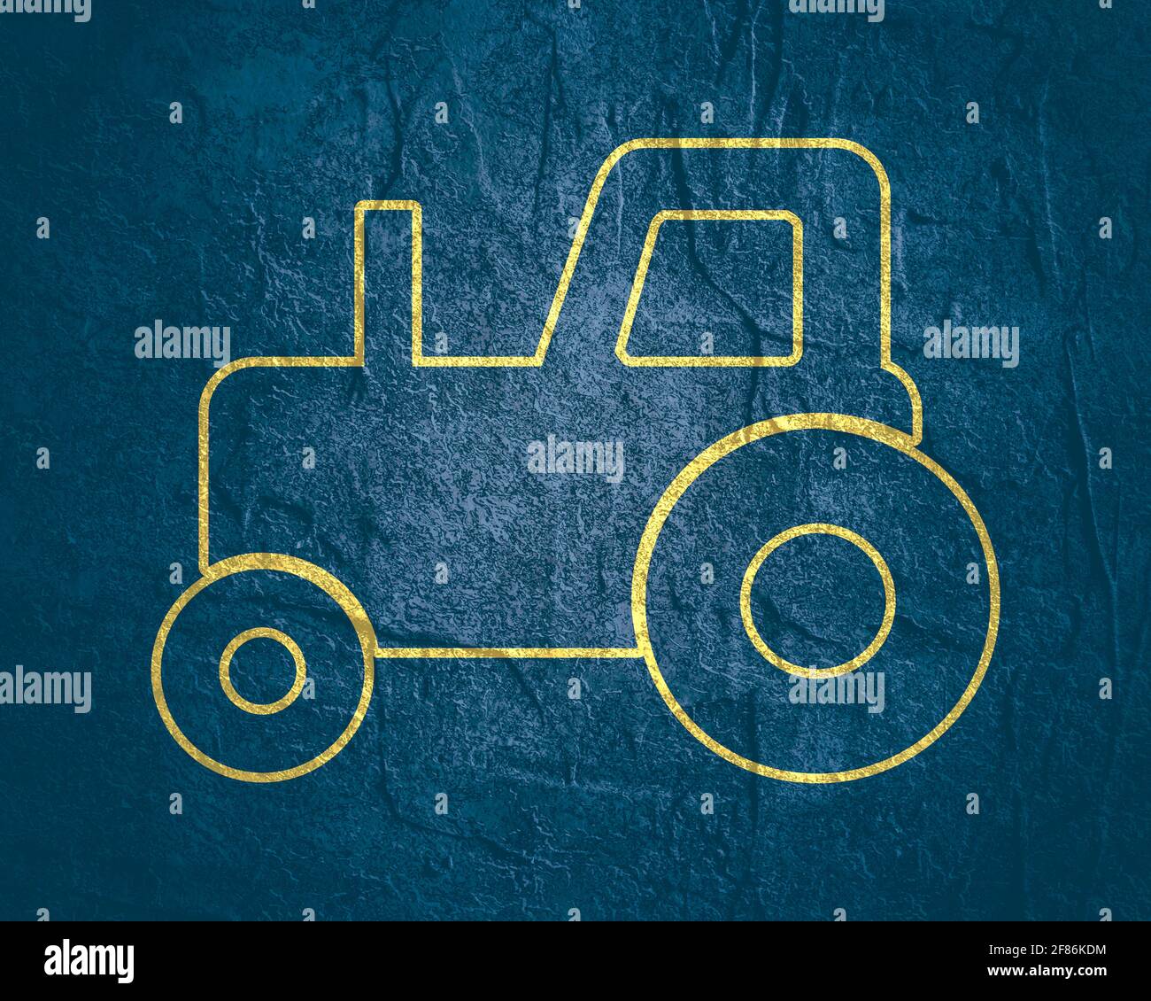 Tractor icon. Simple illustration in thin line style Stock Photo - Alamy