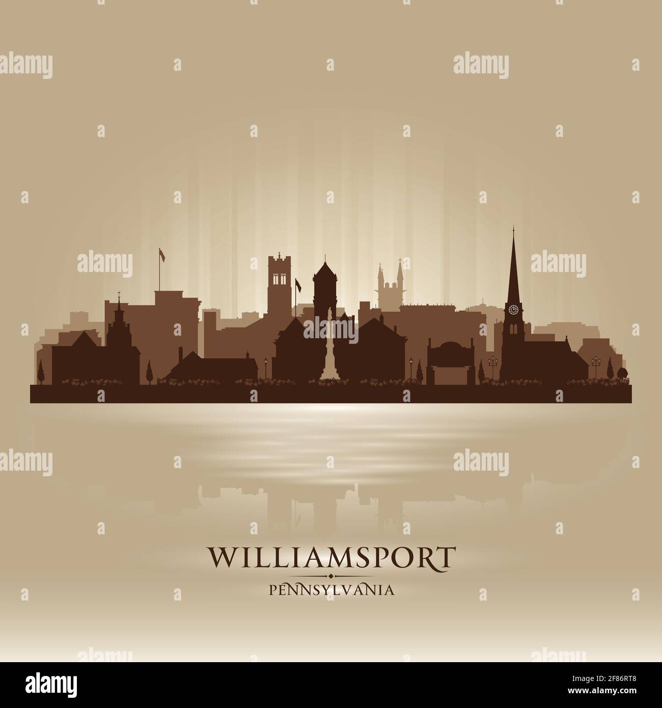 Williamsport Pennsylvania city skyline vector silhouette illustration ...