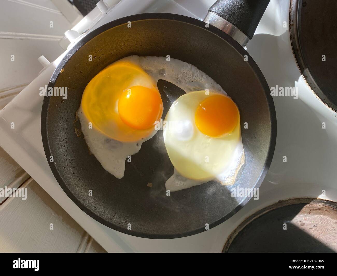 2 fried eggs Stock Photo