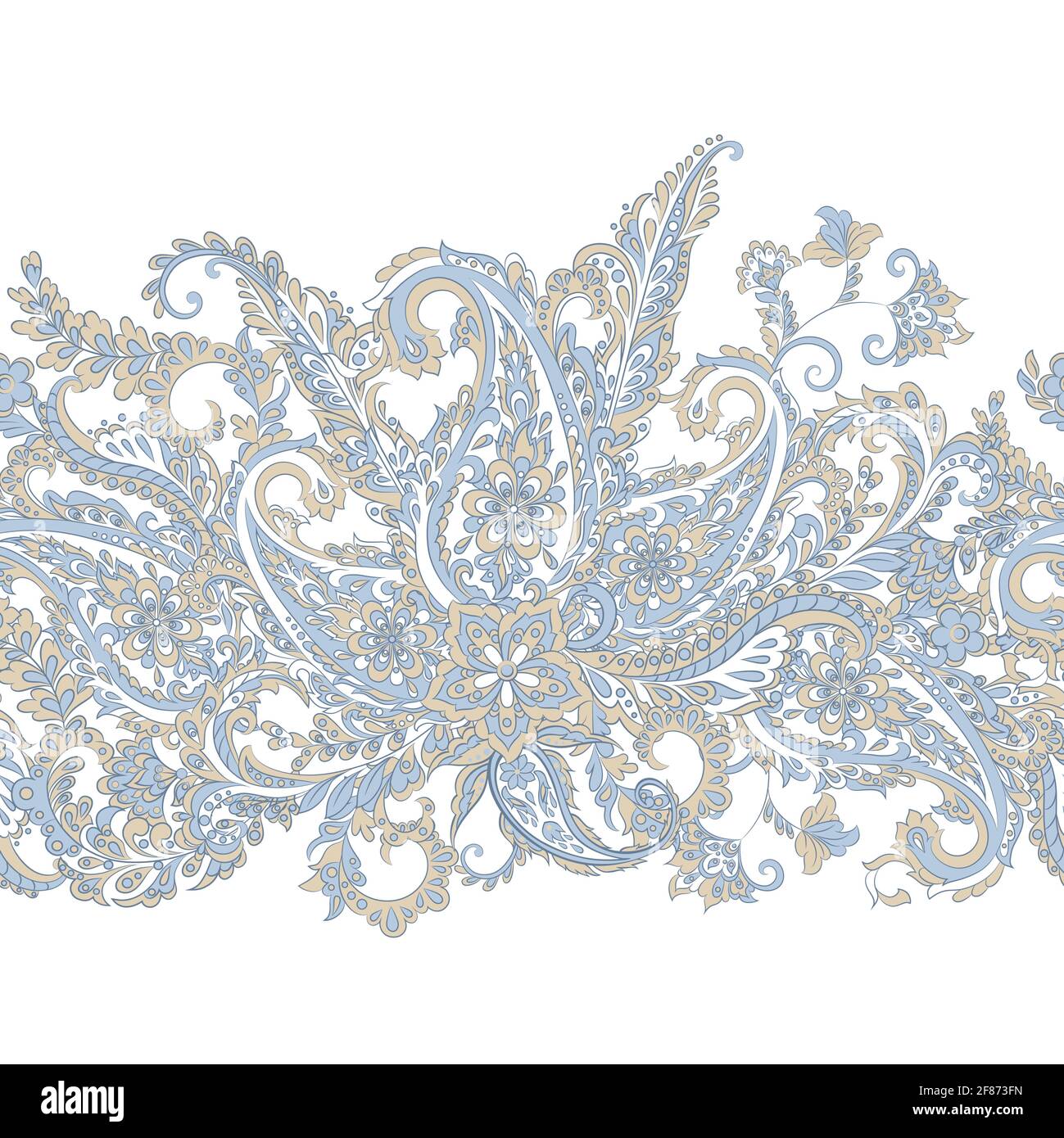 Paisley seamless border pattern. Vector ethnic ornament Stock Vector ...