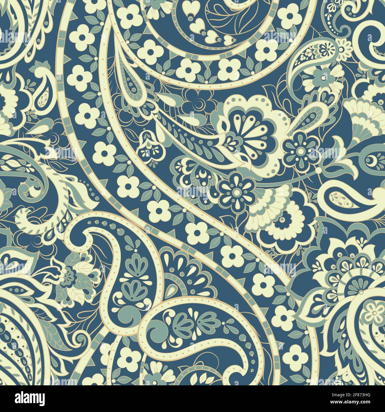 Seamless Paisley pattern. Floral vector illustration Stock Vector