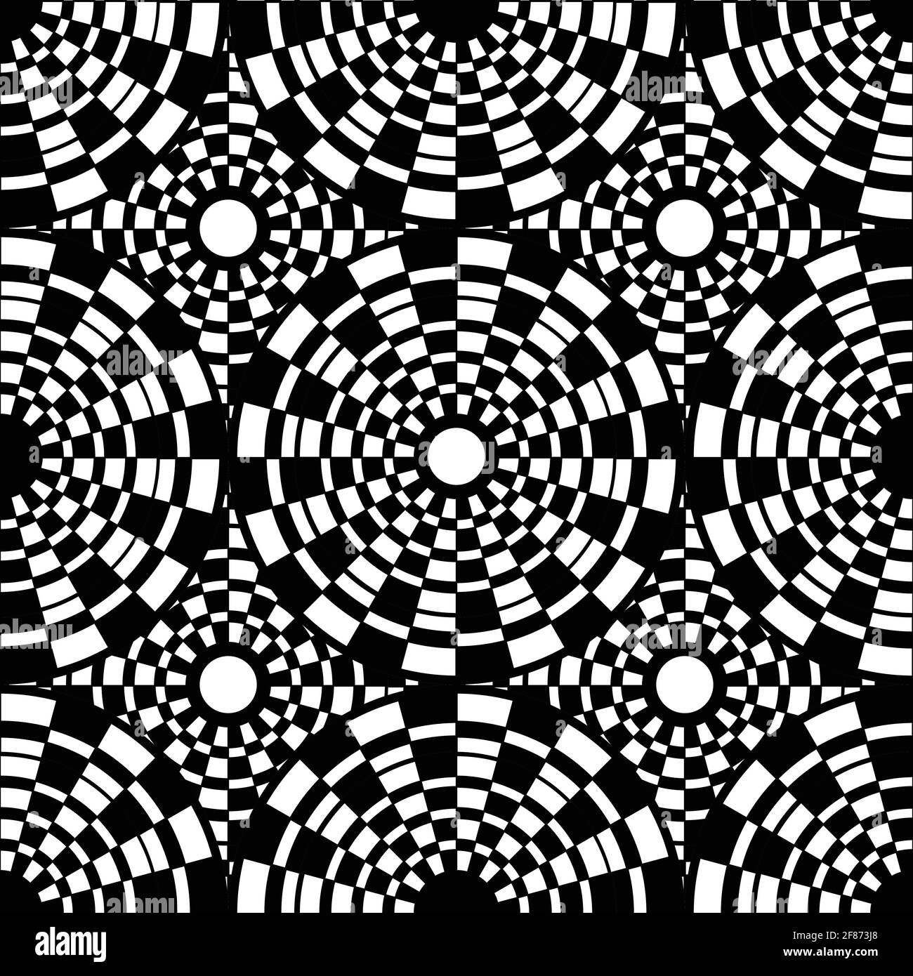 Seamless black and white pattern in the form of abstract circles. vector Stock Vector