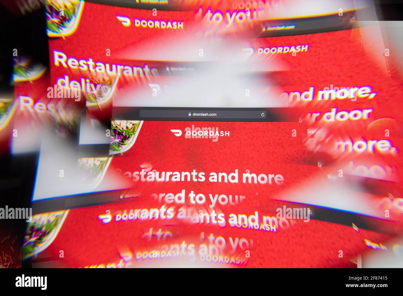 pic Doordash Logo 2021 https www alamy com milan italy april 10 2021 doordash logo on laptop screen seen through an optical prism illustrative editorial image from doordash website image418122913 html