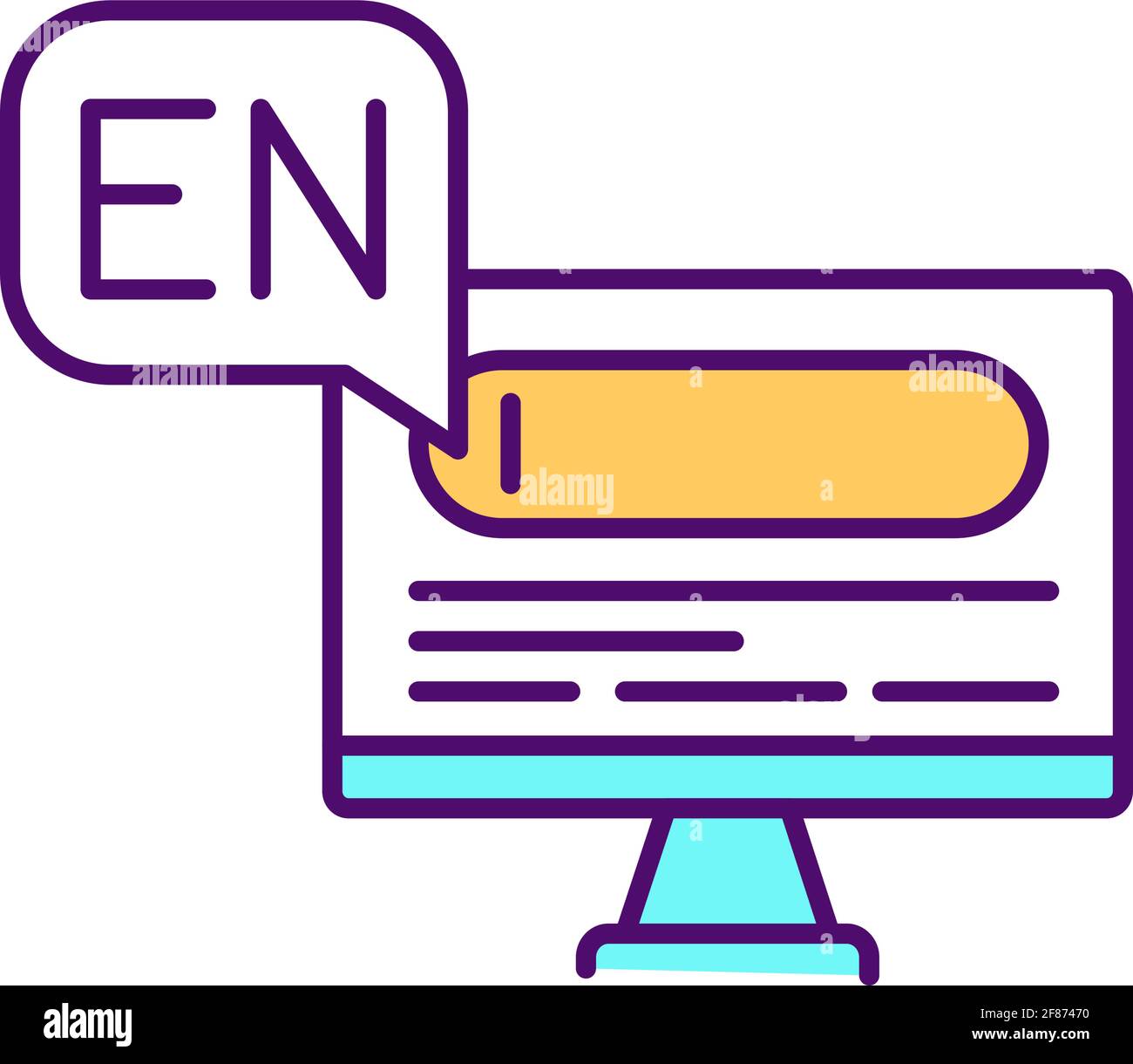 Language optimization for online service RGB color icon Stock Vector