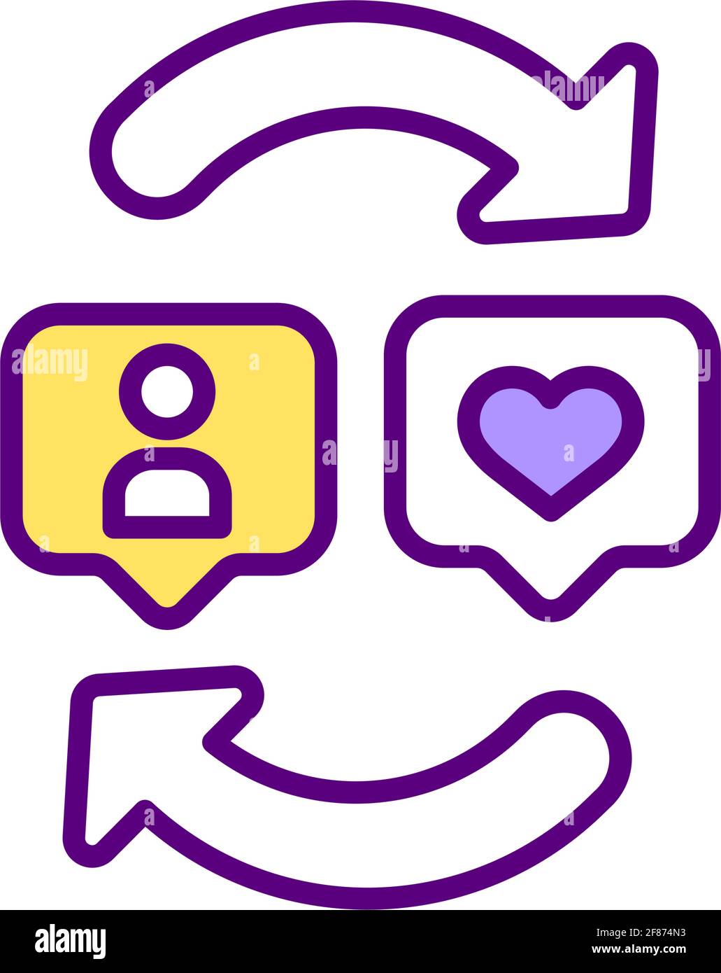 Social media engagement RGB color icon Stock Vector Image & Art - Alamy