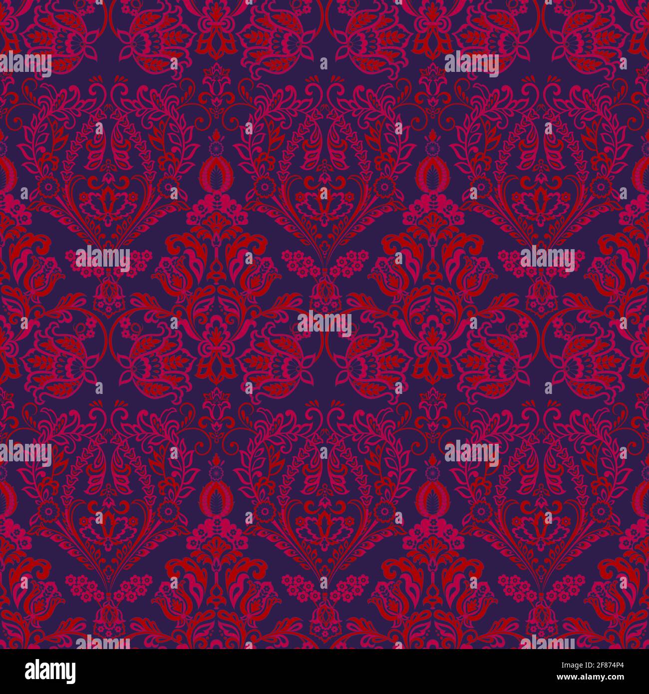 Baroque seamless floral pattern. Vector classic floral ornament Stock ...