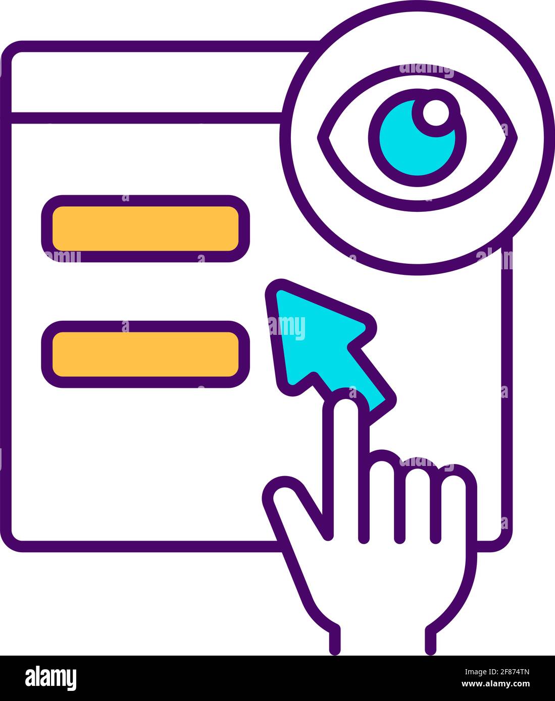SEO analysis RGB color icon Stock Vector