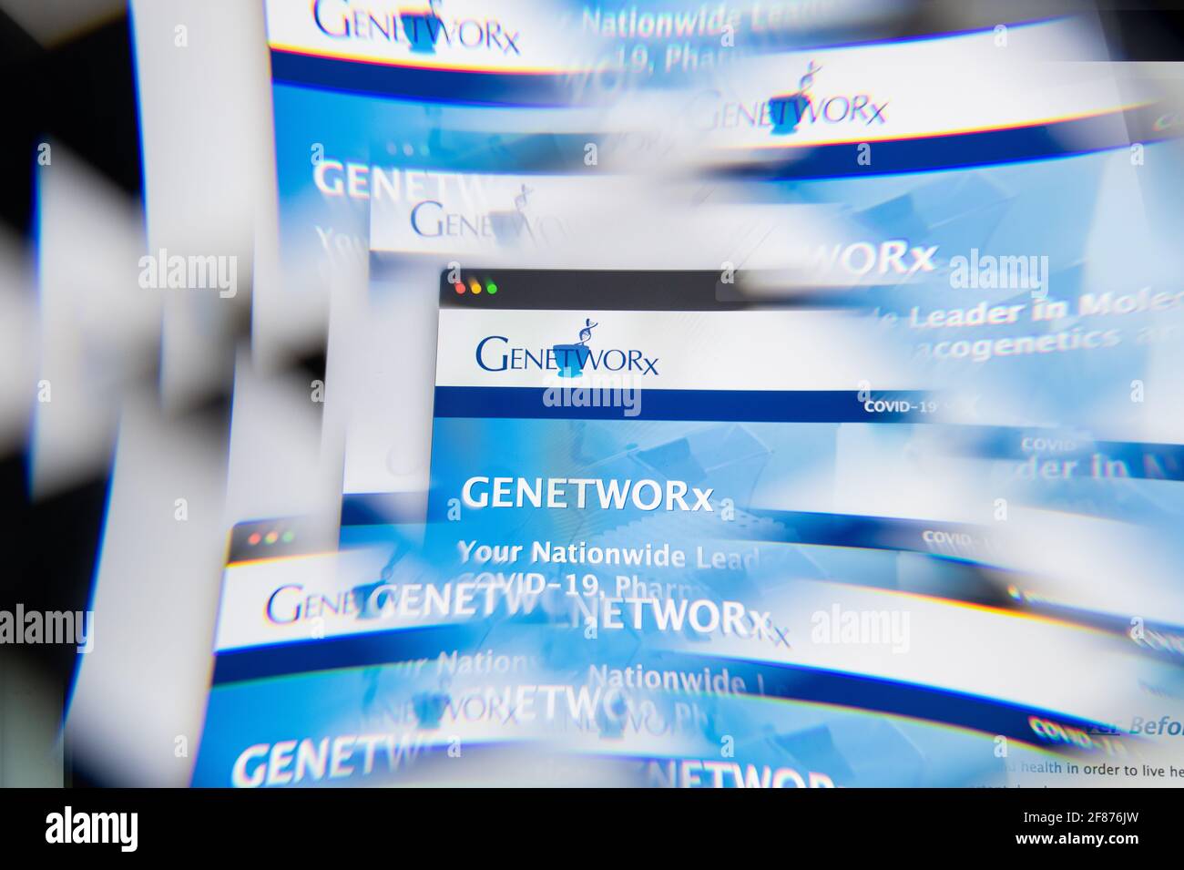 Milan, Italy APRIL 10, 2021 logo on laptop screen seen