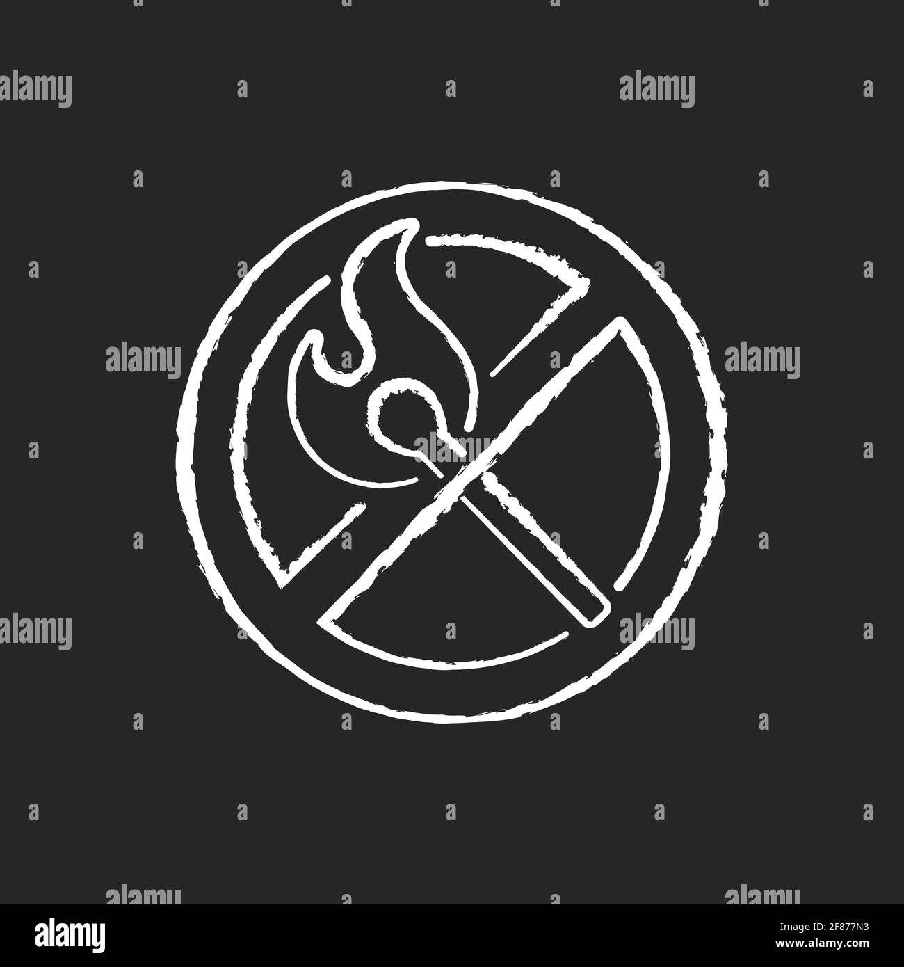 No open flame chalk white icon on black background Stock Vector Image ...