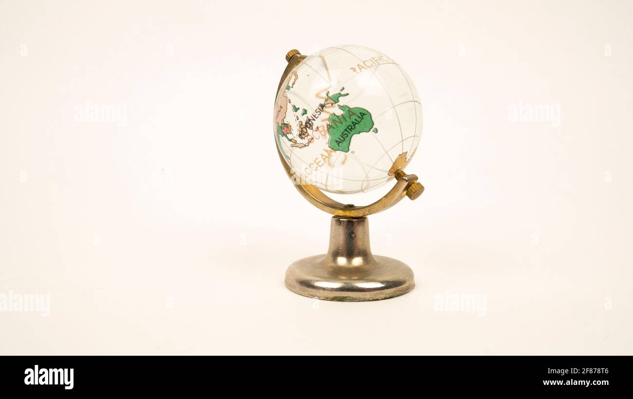 The glass globe on a white background. Stock Photo
