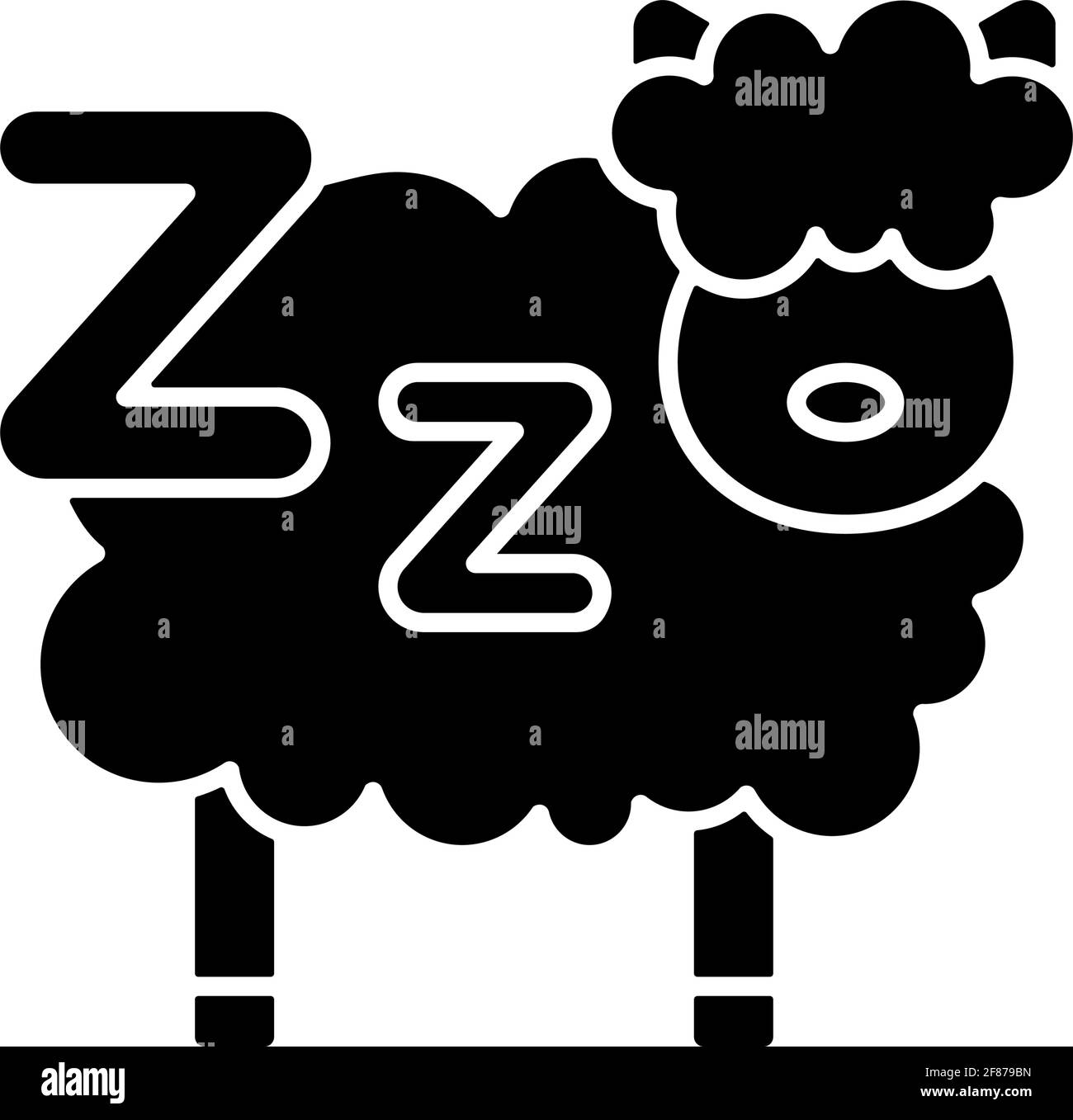 Counting sheeps black glyph icon Stock Vector