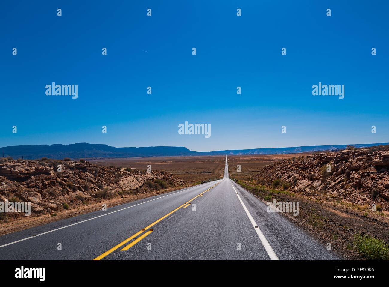 Highway on travel vacation. American road trip. Stock Photo