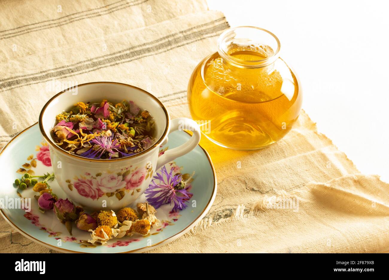 herbal tea made from various flowers Stock Photo - Alamy