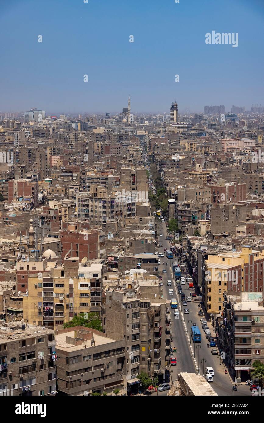 aerial view of Muhammad Ali Street, Cairo, Egypt Stock Photo