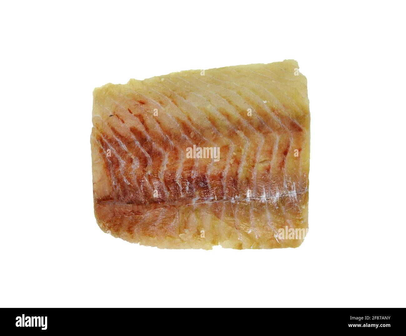 Raw cod fillet before cooking. Isolated over white background Stock ...