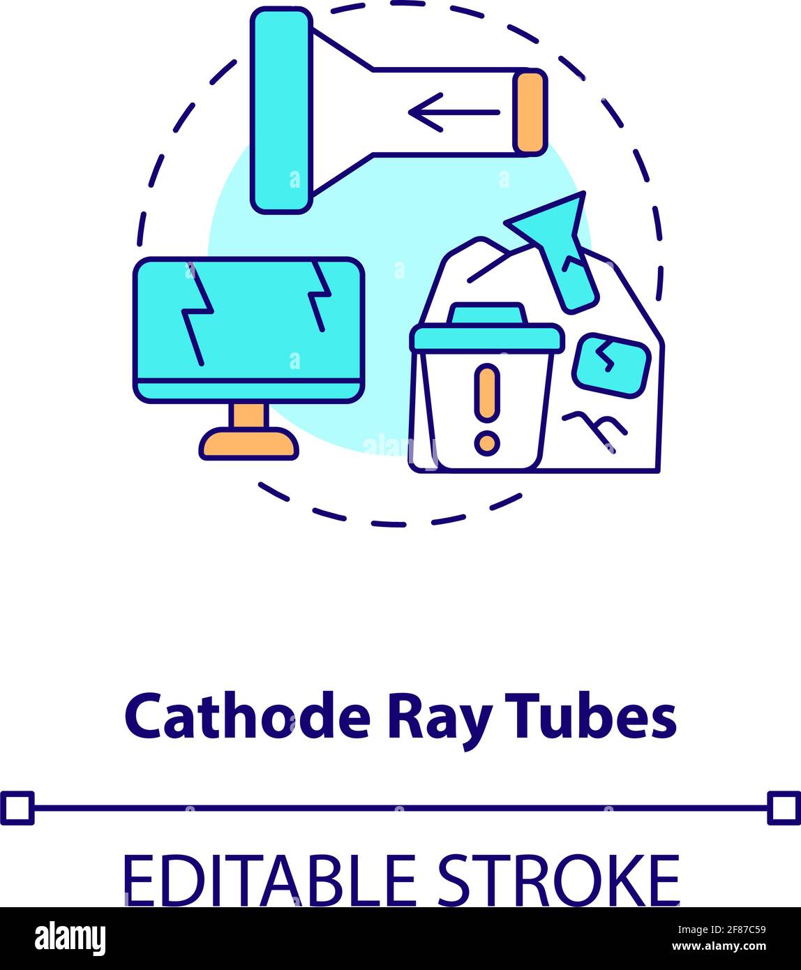 Cathode ray tubes concept icon Stock Vector