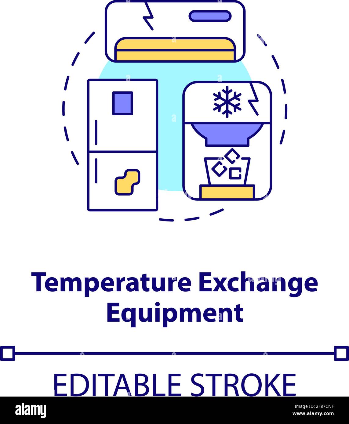 Temperature exchange equipment concept icon Stock Vector