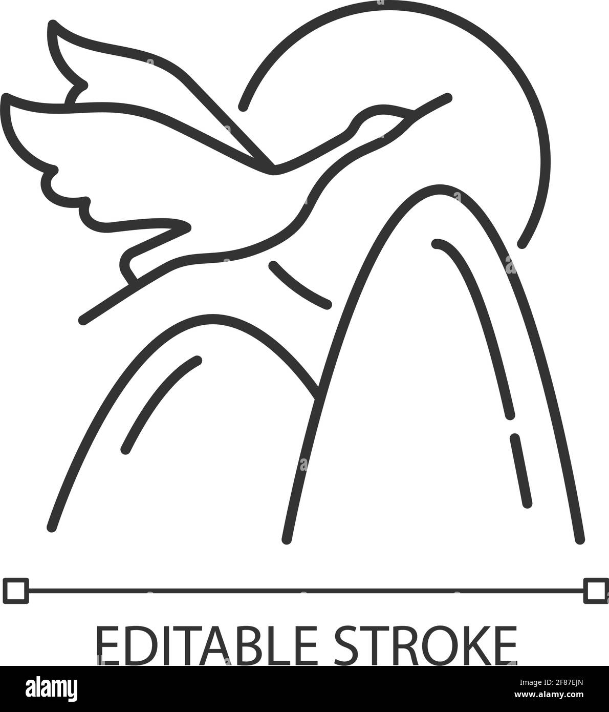 Crane linear icon Stock Vector