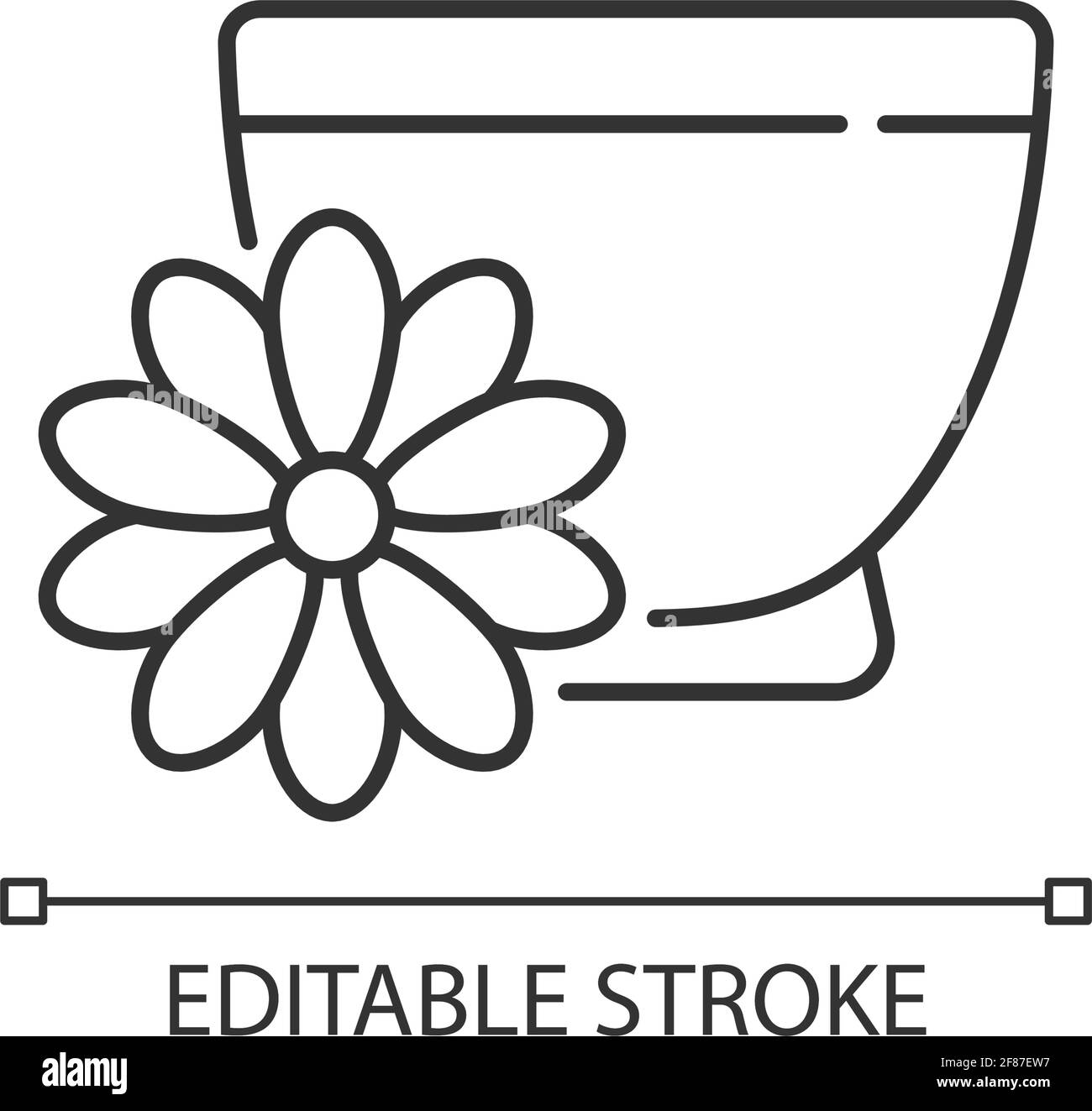 Chrysanthemum tea linear icon Stock Vector