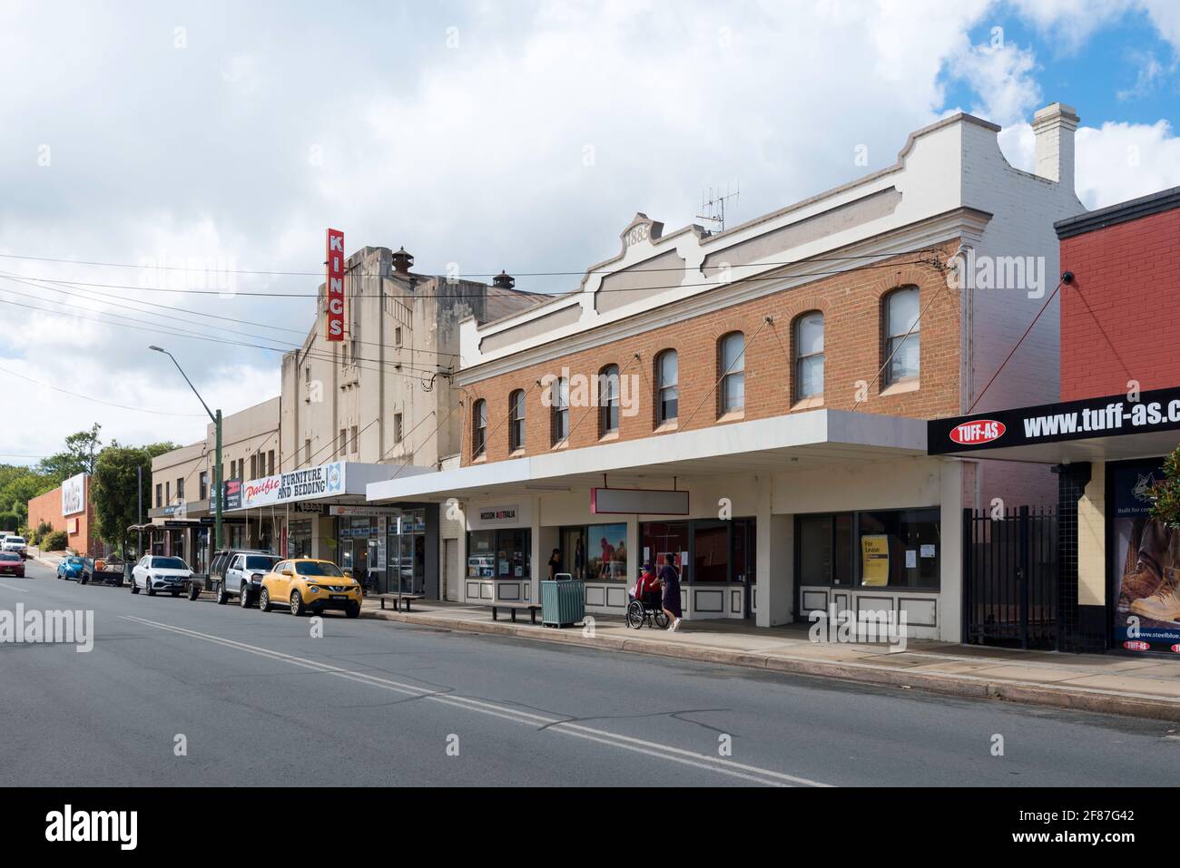 The Kings Theatre in the south coast town of Bega, New South Wales is a 3 storey art deco brick building built in 1936 designed by Kaberry and Chard Stock Photo