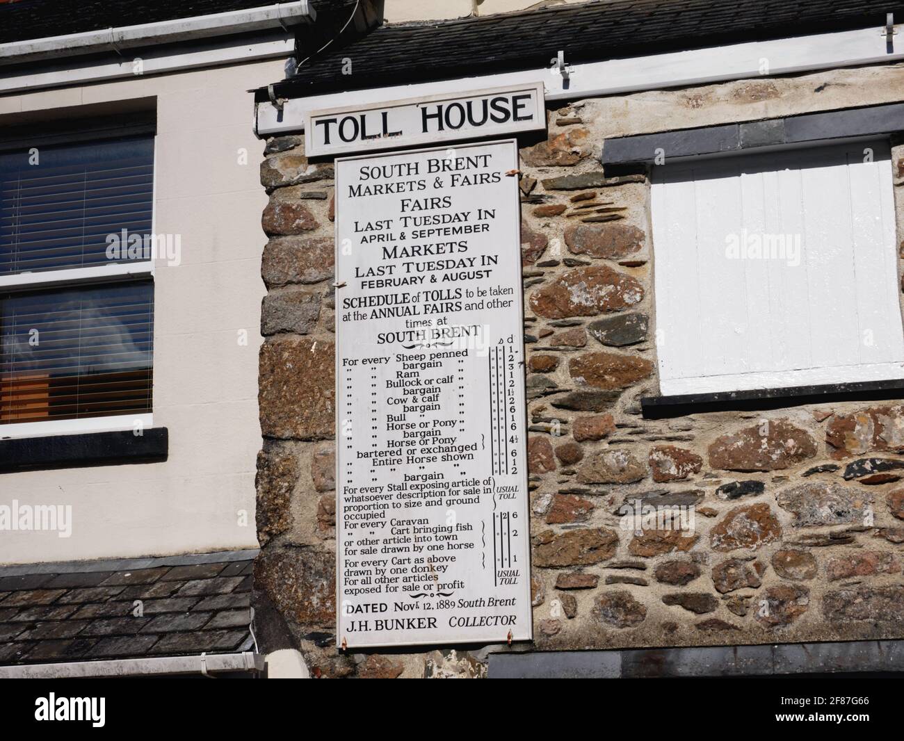 Toll charges displayed on the Old Toll House, Church Street, South
