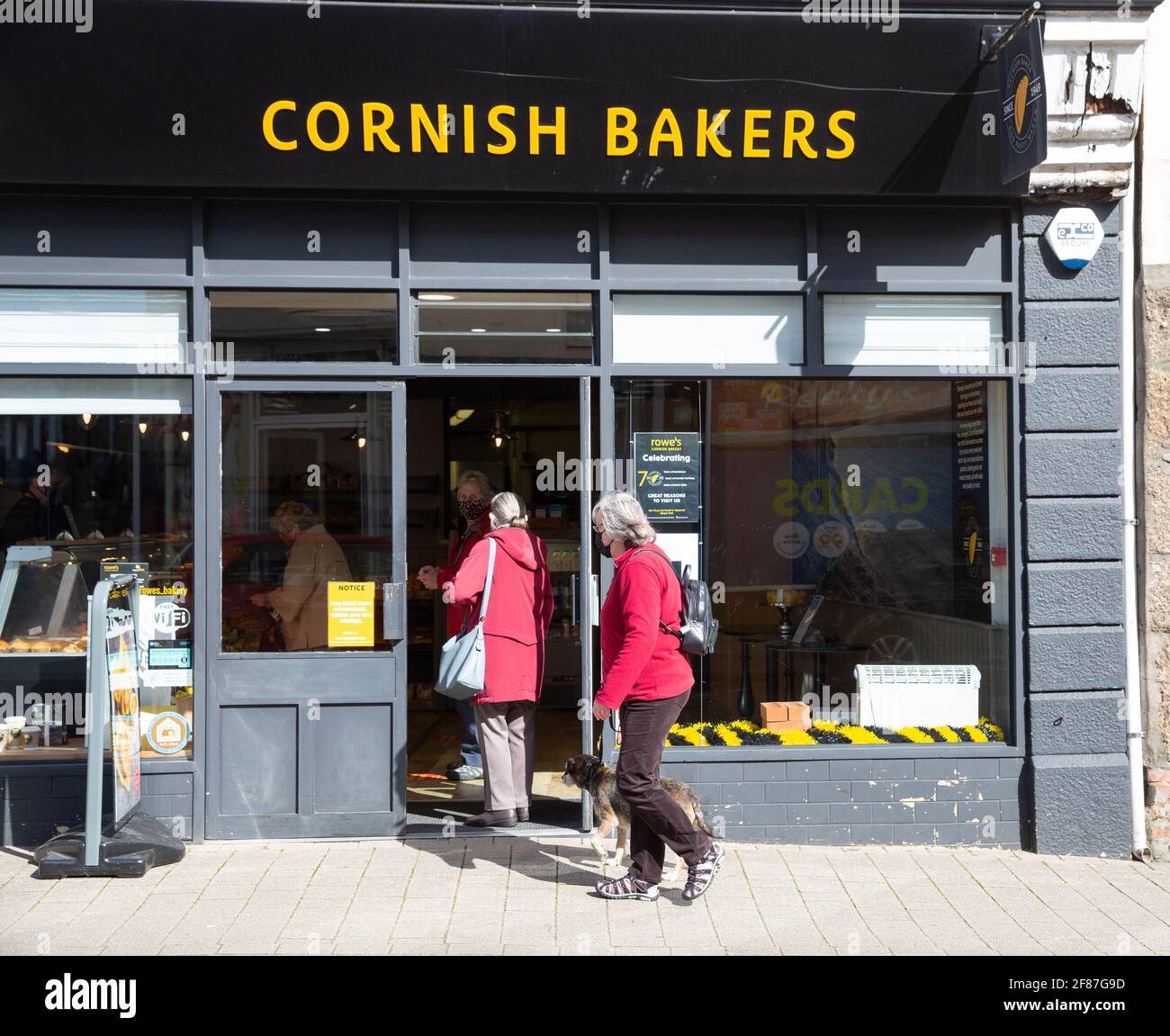Camborne,Cornwall,UK,12th April 2021,The high street was much busier