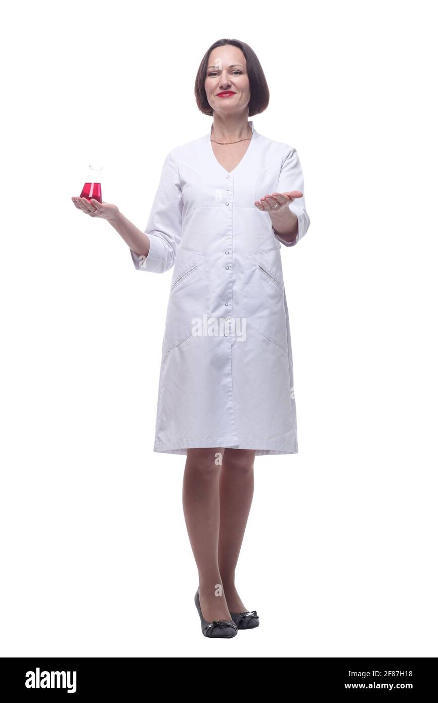 Female medic lab flask hi-res stock photography and images - Alamy