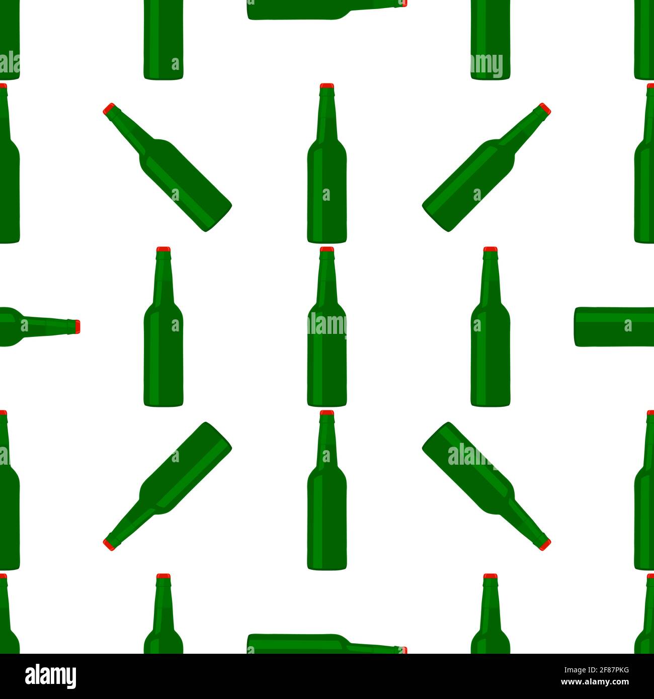 Illustration on theme seamless beer glass bottles with lid for brewery. Pattern beer consisting