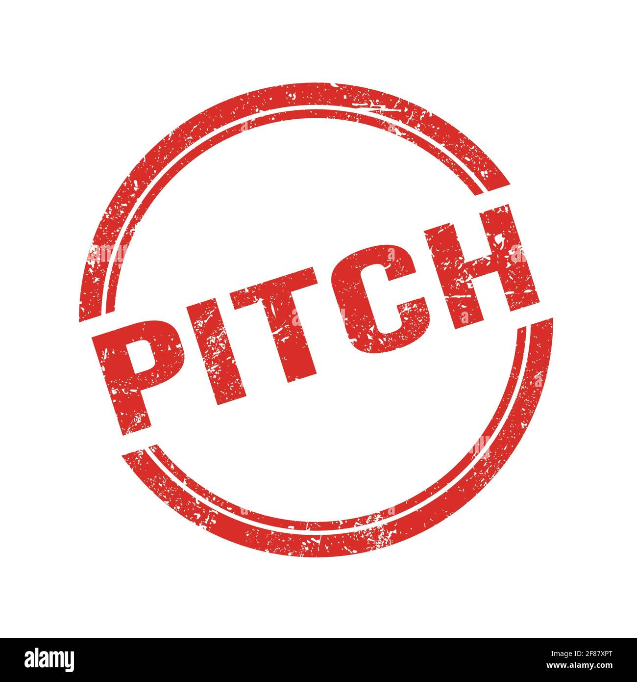 PITCH text written on red grungy vintage round stamp Stock Photo - Alamy