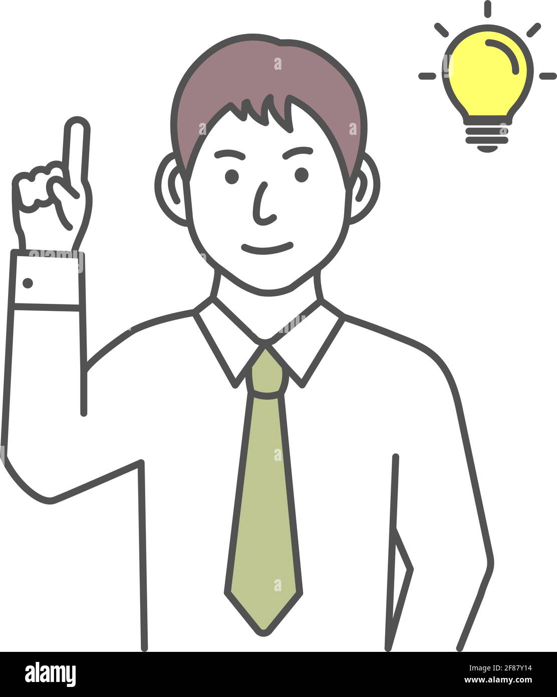 Vector illustration of a young businessman having good idea ( inspiration, innovation ) Stock Vector