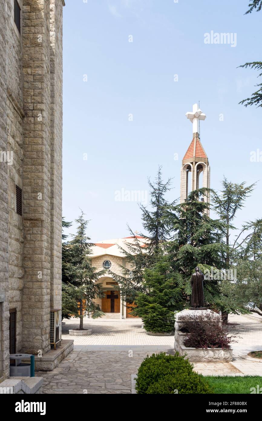 Monastery of Saint Maroun, Tomb of Saint Charbel, Lebanese Maronite order, Annaya, Lebanon Stock Photo