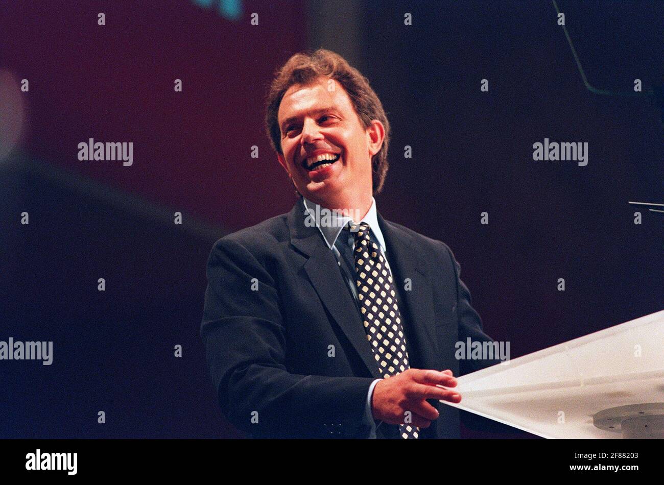 Tony Blair Labour Leader makes his speech at the Labour Party