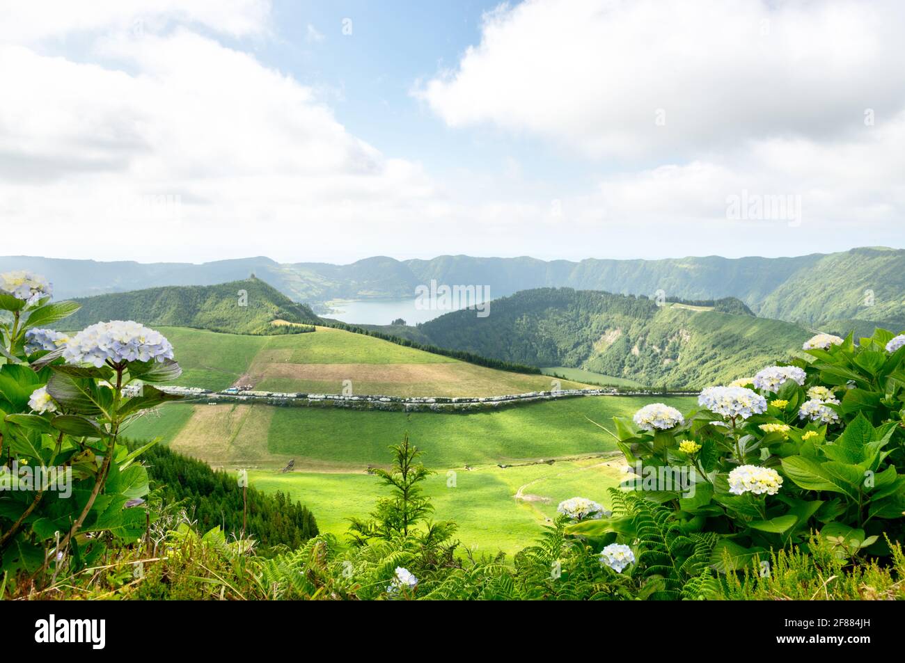 view of Sete Cidades, Sao Miguel island, Azores Stock Photo Alamy