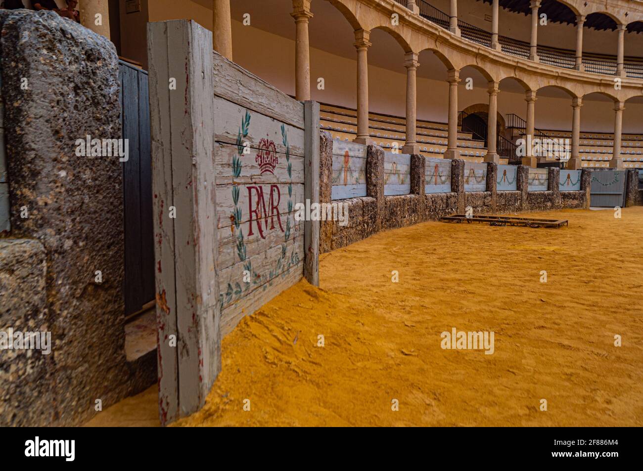 Bull arena in the Spanish town of Ronda Stock Photo