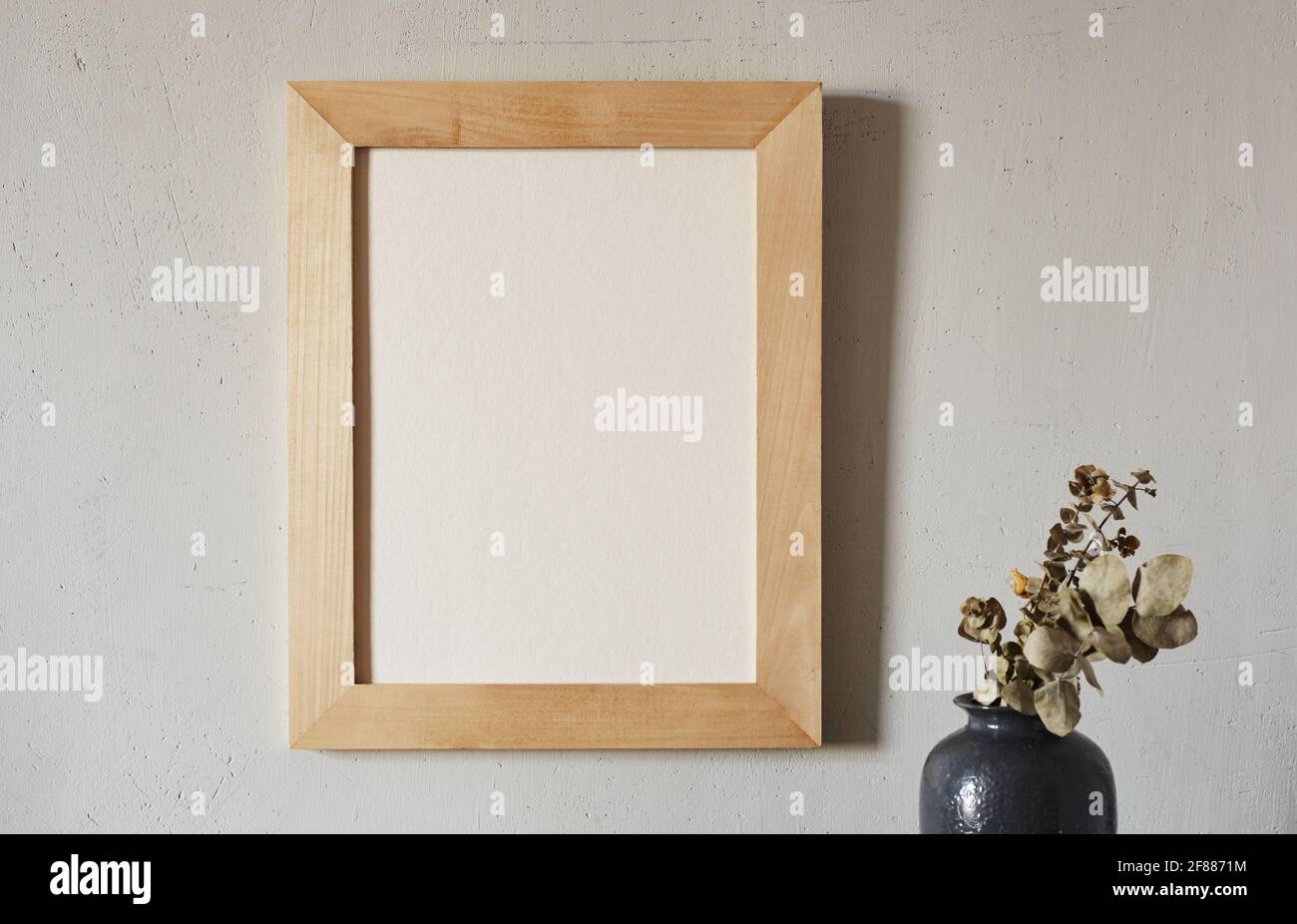 Wooden frames mockup on white background Stock Photo - Alamy